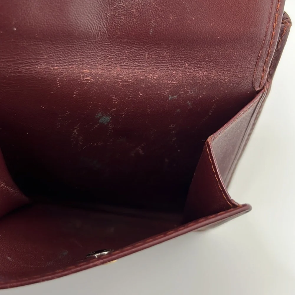 Burgundy calfskin coin/banknote/credit card wallet - unisex